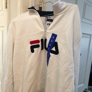 White Fila sweater